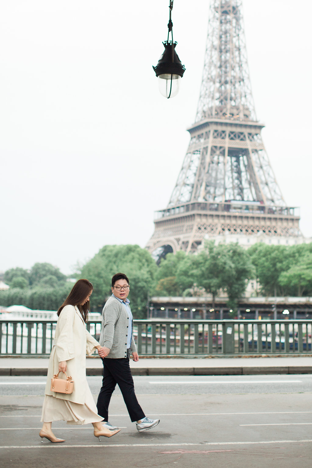 Romantic rainy engagement session in Paris by Alice Ahn fine art wedding photography